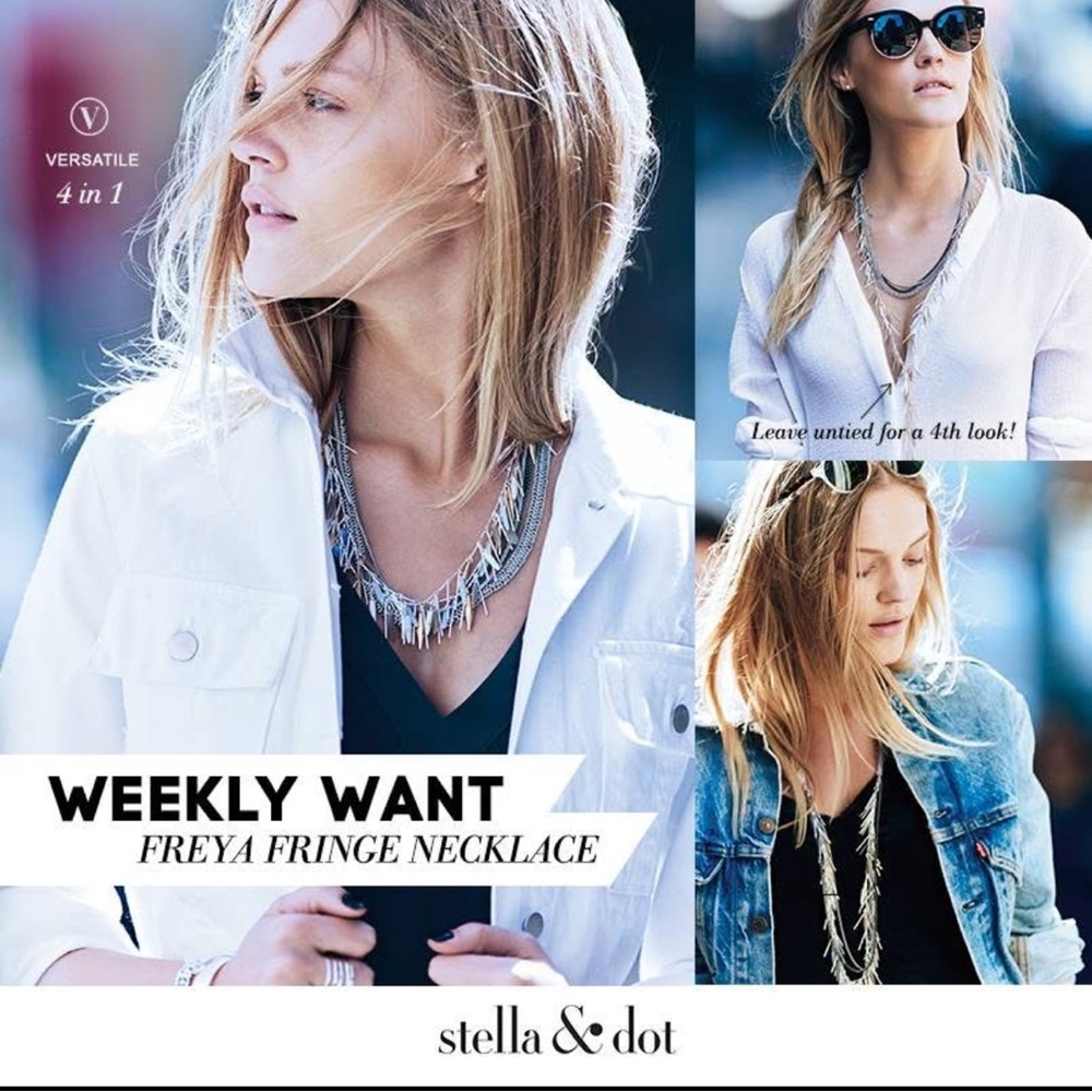 Stella & Dot Freya Fringe Necklace Mixed Metal
